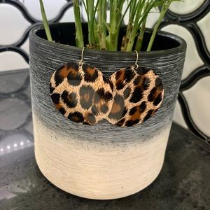 Animal Print Big Round Earrings